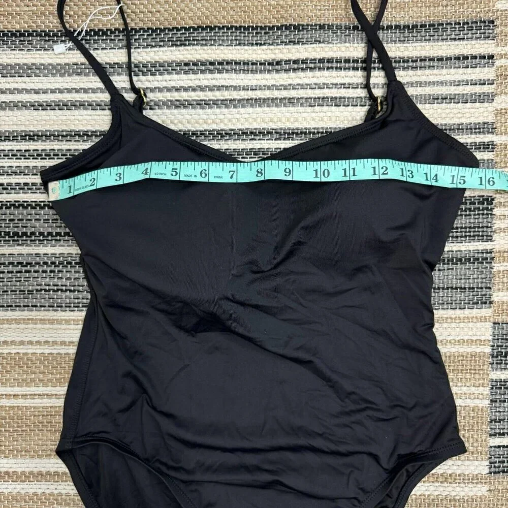 Andie The Amalfi One‎ Piece Swimsuit Spaghetti Strap Padded Stretch Black XL